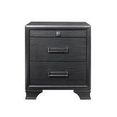 27" Gray Two Drawers Manufactured Wood Nightstand